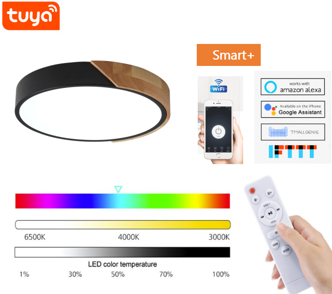 Hot sales Smart LED Ceiling light 400mm 500mm 40w wifi modern LED ceiling light smart for home